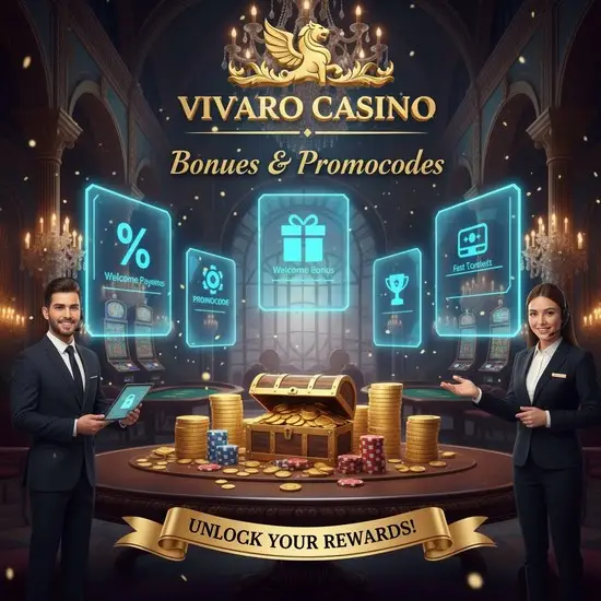Բոնուսներ և պրոմոկոդներ Vivaro Casino-ում